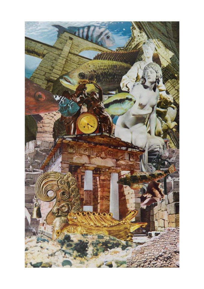 L’Horloge, 2017. Collage, 35,8 x 22,5 cm