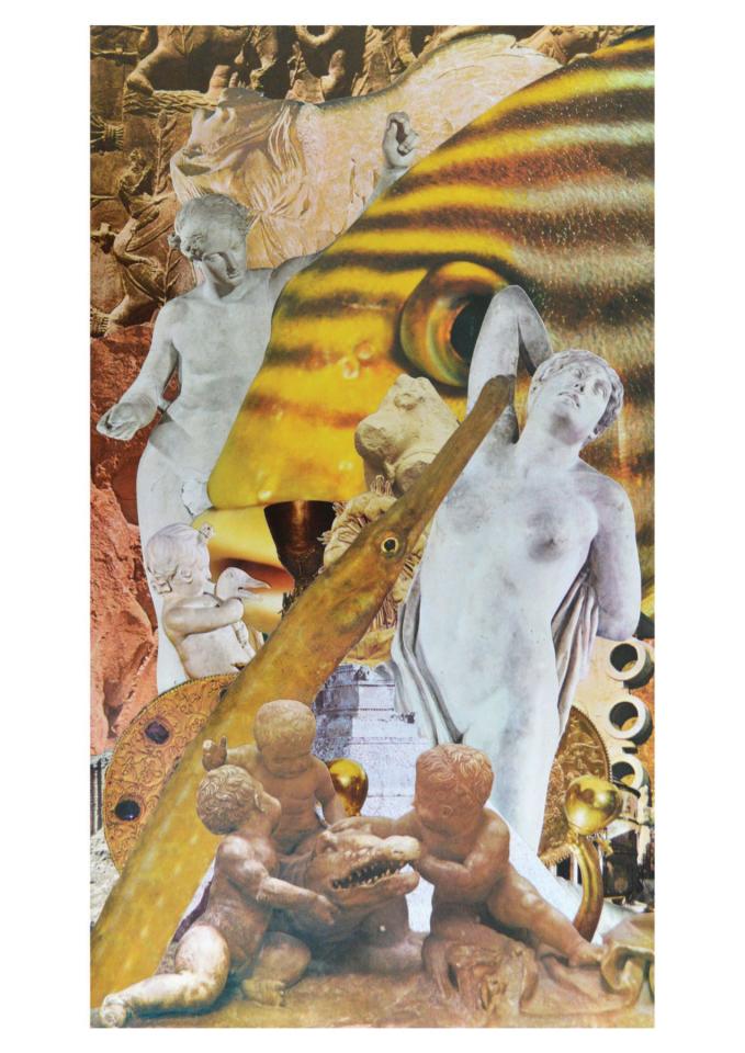 Crocodile jaune, 2017. Collage, 40 x 22,5 cm. Collection particulière