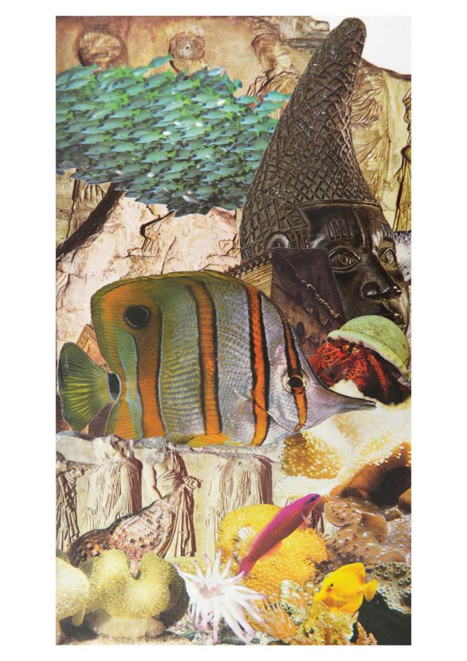 À travers les strates, 2017. Collage, 39,5 x 22,3 cm