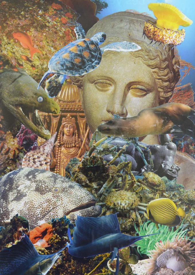 Au secours Maillol !, 2017. Collage, 42 x 29,7 cm