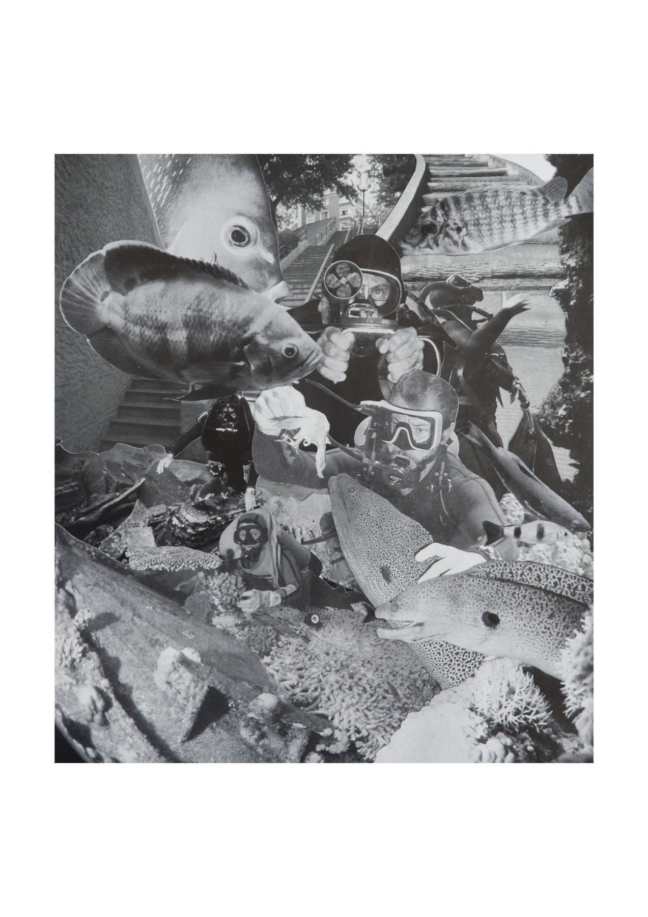Escaliers aux murènes, 2017. Collage, 27,9 x 24,7 cm
